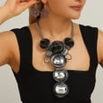thumbnail image 2 of Aluminum Wire Chunky Statement Crystal Stone Necklace and Earring Set For Women Tribal Fashion Costume Jewelry Earring Sets Unique Colorful Big Rhinestone Crystal Pendent Collar Choker, 2 of 3