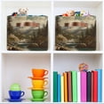 thumbnail image 6 of Yayeee Canvas Storage Basket with Handles for Shelves Fabric Bins Closet Organizer, Snow Mountains, 6 of 8