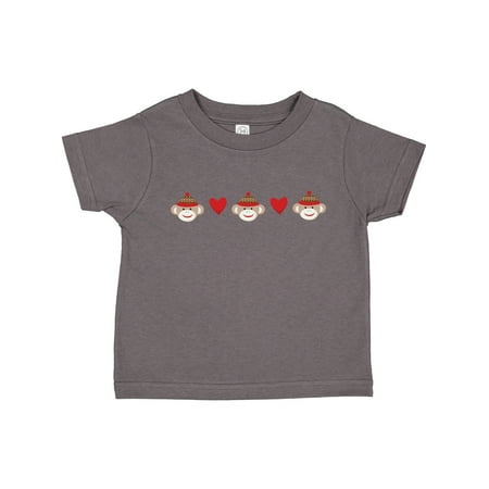 

Inktastic Sock Monkey Heart Border Gift Toddler Boy or Toddler Girl T-Shirt