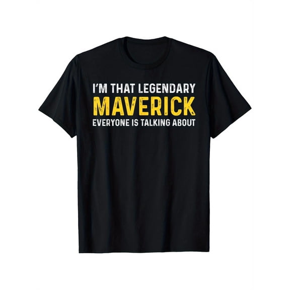 Maverick Personal Name Idea Men First Name Funny Maverick T-Shirt, 100% Cotton, Gift for Men Women Dad Mom Friends, S-XXXL, Black