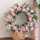 thumbnail image 5 of Guirnalda de peonías para primavera, verano, otoño e invierno, ideal para decorar la puerta de entrada en bodas. Rosado morado, 5 of 9