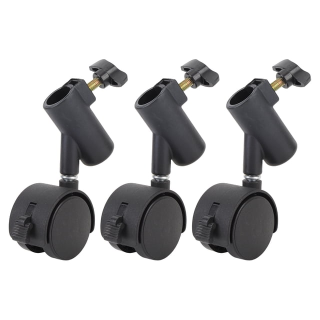 Light Stand Wheels, Quiet 360 Rotating Light Stand Casters Brake 16MM for Photography