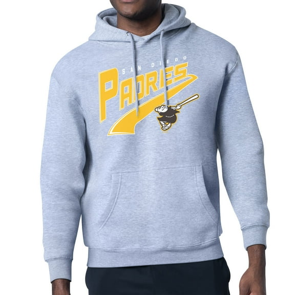 Men's Starter Heather Gray San Diego Padres Modern Tailsweep Fleece Tri-Blend Pullover Hoodie