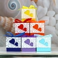 thumbnail image 2 of HES 50Pcs Heart Box Multi-color Optional Detailed Eye-catching Delicate Exquisite Packaging Paper Wedding Party Candy Chocolate Container for Cookie, 2 of 8