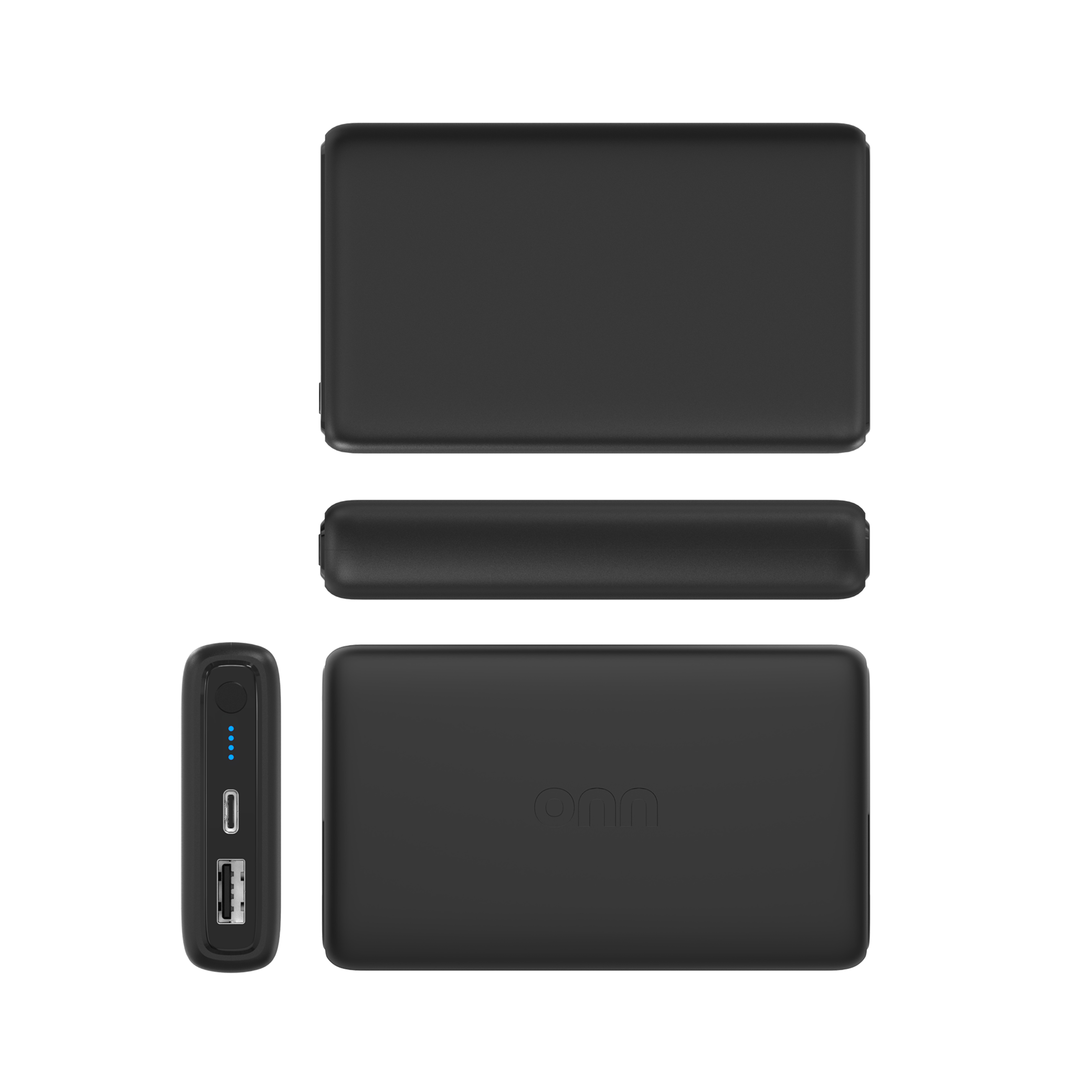 Batería portátil onn de 10,000 mAh con puertos duales USB-C/USB-A, negro 5