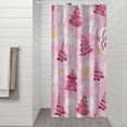 thumbnail image 2 of Pink Christmas Tree Shower Curtain 36"x72" ,Bathroom Decorative Shower Curtains Set with 12 Hooks,Modern Waterproof Washable Shower Curtain, 2 of 6