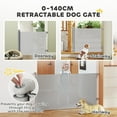 thumbnail image 4 of PawHut Barrière Rétractable pour Chien s'Étend jusqu'à 55 Pouces de Large, 34 Pouces de Haut, Gris, 4 of 10