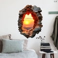 thumbnail image 5 of 3D Break Through Wall Removable Vinyl Mural Decals - Self-Adhesive No-Residue, Fake Window Design, Easy to Apply, Realistic Effect, Perfect for Living Room Bedroom Background Wall Decor, 11.8*15.7in, 5 of 6