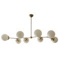 thumbnail image 4 of 8 Light Linear Globe Mid Century Brass Sputnik chandelier light Fixture, 4 of 10