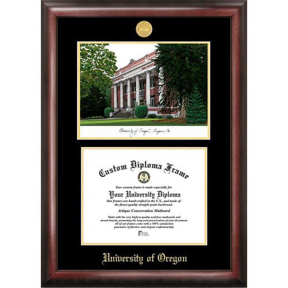 University of Michigan 8.5x 11 Gold Embossed Diploma Frame with Campus Images Lithograph