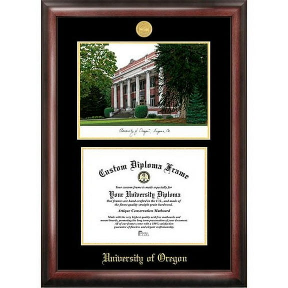 Campus Images University of Oregon 8.5" x 11" Gold Embossed Diploma Frame with Campus Images Lithograph
