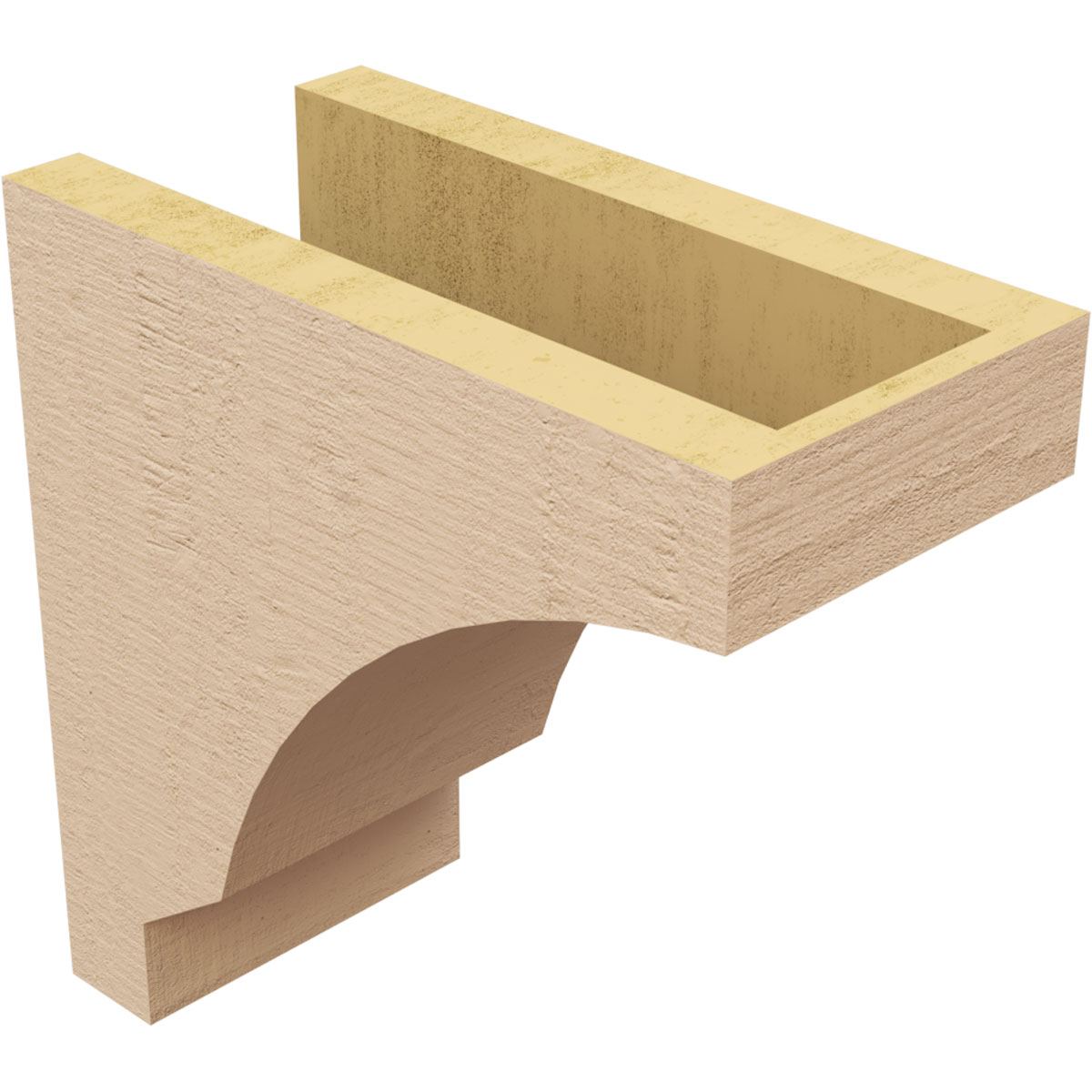 5"W x 10"D x 10"H Classic Moab Rough Cedar Woodgrain TimberThane Corbel, Primed Tan