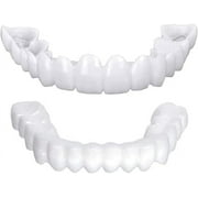 2 Pairs Instant Veneers Dentures, Cosmetic Veneers Teeth,Smile Teeth, Veneers Top and Bottom Snap On Dentures Clip In Veneers Teeth, Fix Your Smile At Home In Minutes! for Men Women with Bad Teeth