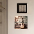 thumbnail image 3 of 12 Inch Wall Clock Battery Operated Square Clock Decorative for Office, Kitchen, Outdoor, Living Room，Guitar Brick Wall Music Vintage Art, 3 of 4