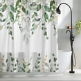 thumbnail image 2 of Green Eucalyptus Leaf Shower Curtain, Spring Country Farmhouse Plants Leaves Waterproof Shower Curtain Set with 12 Hooks Lightweight Bath Curtains Fabric Bathroom Decor 72x72 Inches, 2 of 9