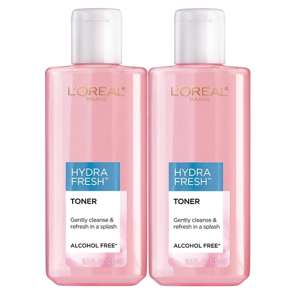 2 pack L'Oreal Paris HydraFresh Toner, 8.5oz Each Alcohol-Free Toner with Pro-Vitamin B5 for a Smoother, Brighter Complexion