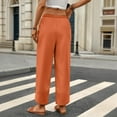 thumbnail image 5 of XFLWAM Capris Pants for Women Summer Baggy Elastic High Waist Cropped Trousers Casual Loose Wide Leg Pallazzo Pants Orange L, 5 of 9