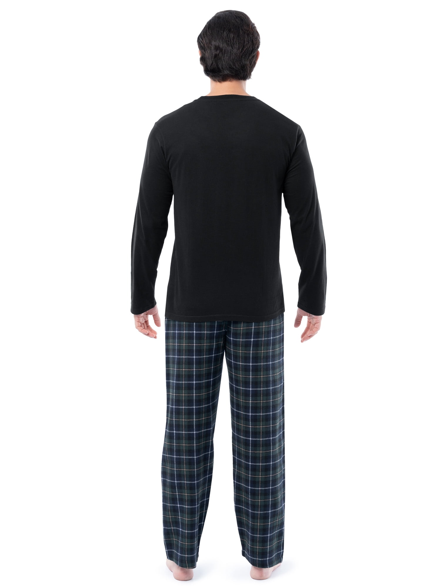Fruit of the Loom Men's Jersey Knit Top and Flannel Pajama Pants Set, 2-Piece, Sizes S-5XL