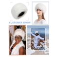 thumbnail image 5 of 1 Uds. Gorro de piel sintética para mujer para invierno con gorro cosaco elástico estilo ruso gorro cálido blanco esquí de invierno, 5 of 5