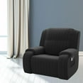 thumbnail image 4 of Funda para sillón de suave de Color sólido, de bolsillo lateral a prueba de polvo, serie de protección de muebles, Flexible para sala de Negro BLESIY Funda de sofá, 4 of 8