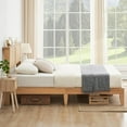 thumbnail image 4 of Rattan Bed Frame Queen with Natural Rattan Headboard,Queen Bed Frame with LED Lights,Rattan Queen Bed Frame with Headboard,Solid Wood Foundation with Silent Slats,No Box Spring Needed(Queen), 4 of 8