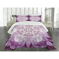 thumbnail image 3 of Ambesonne Flower Quilted Bedspread Set 3 Pcs, Fresh Spring Gardening, King Size, Violet and Pale Lilac, 3 of 5