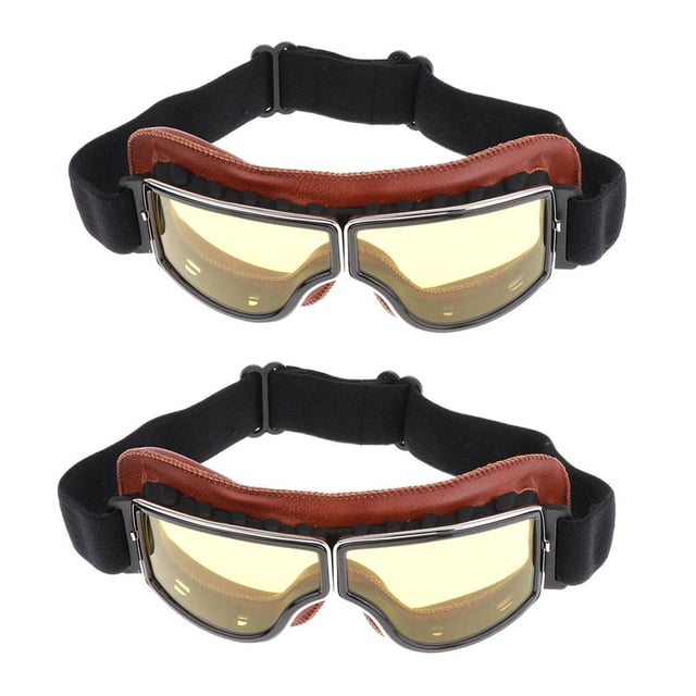 2 gafas à para casco de equitación Cruiser Riding Brown Cola motocicleta gafas de sol retro