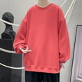 thumbnail image 4 of Conairie Mens Sweatshirts Solid Casual Loose Fit Crew Neck Shirts Soft Comfoty Long Sleeve Pullover Tops Spring Fall Outfits Clothes Beige S Hot Pink S, 4 of 5