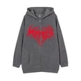 thumbnail image 1 of Dark Zip-up Sweatshirt Heart-shaped Tree Roots Hoodie Boned Hoodie High Street Hipster Sweatshirt Jacket, 1 of 2