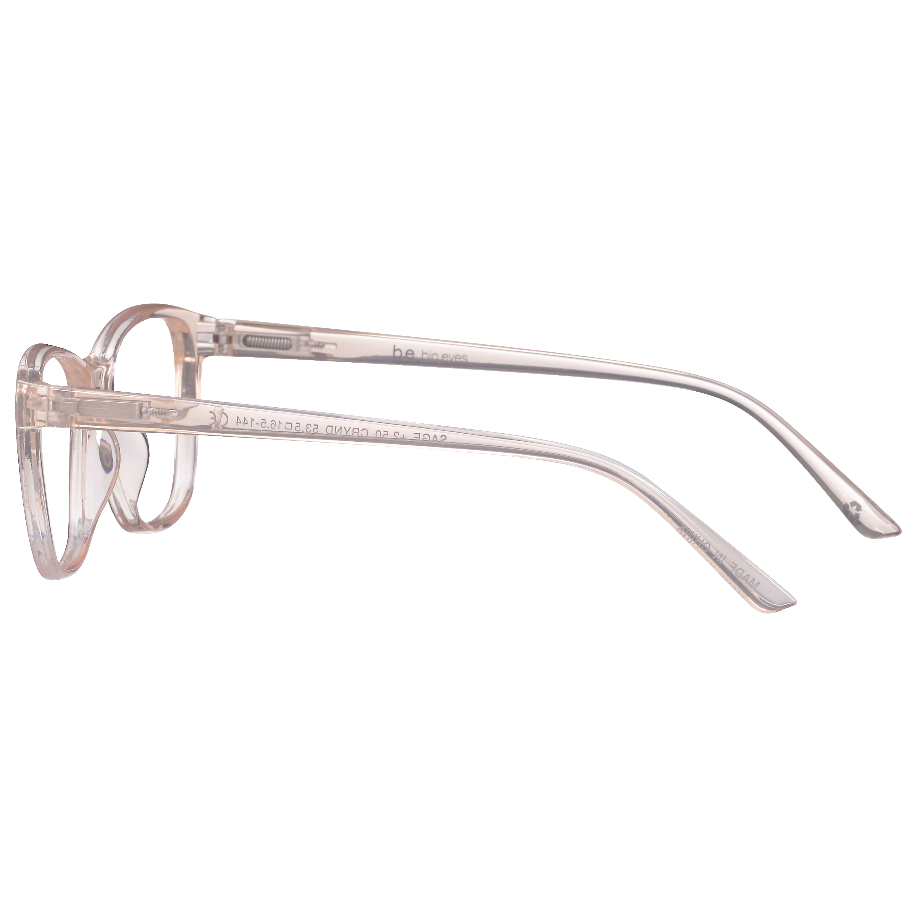 B.E Bio Eyes Womens Cateye Reading Glasses Made from Recycled Plastic Sage +3.00 in Nude