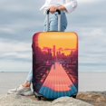 thumbnail image 7 of Vsdgher Neon Sunset Cyberpunk Cityscape Luggage Cover Suitcase Cover Protector Anti-scratch Suitcase cover Fits 18-32 Inch Luggage(No luggage included)-Large, 7 of 7