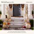 thumbnail image 3 of Calabaza de resina MACKENZIE-CHILDS Mini a cuadros marrones y blancos, 3 of 6