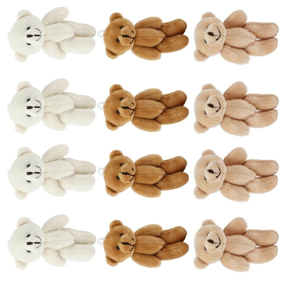 12 Pcs Mini Stuffed Bears Comfortable Soft Cute Mini Teddy Plush Toy for Wedding Birthday Decorations