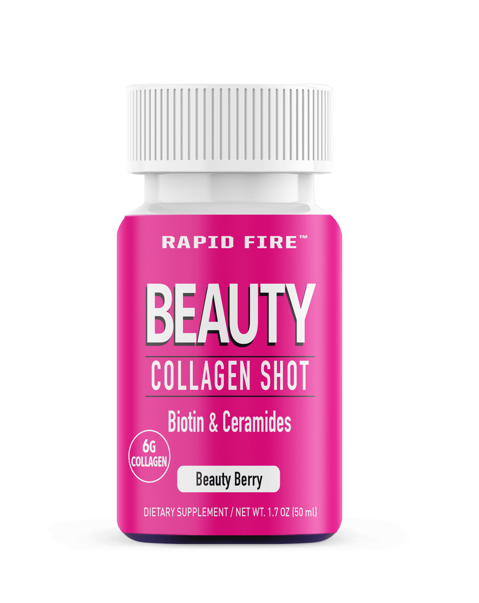 Rapid Fire Beauty Collagen Shot Biotin Ceramosides 6 G Collagen Beauty Berry Flavor 1 7 Oz 
