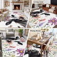 thumbnail image 4 of Rectangle Rug 5x8ft Area Rug,Watercolor Farm Cattle Spring Flower Area Rugs for Living Room Bedroom,Pastoral Floral Butterfly Floor Mat Non-Slip Non-Shedding Carpet Indoor Accent Rugs, 4 of 9