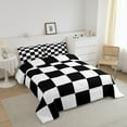 thumbnail image 3 of Erosebridal Checkered Gingham Bedding Comforter Set, Rectangle Geometry Comforter Sets , Teens Reversible Down Comforter, Breathable Bedroom Decorative, 2pcs, 3 of 8