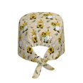 thumbnail image 2 of Kdxio Gnomes Bees And Sunflowers Pattern Turban Hat for Women Men Comfortable Adjustable Cleaning Working Cap with Sweatband, 2 of 8