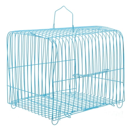 Topbathy Bird Carrying Cage Bird Cage Steel Wire Sky-blue 1Set