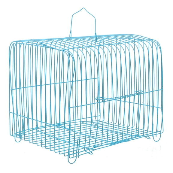 Topbathy Bird Carrying Cage Bird Cage Steel Wire Sky-blue 1Set