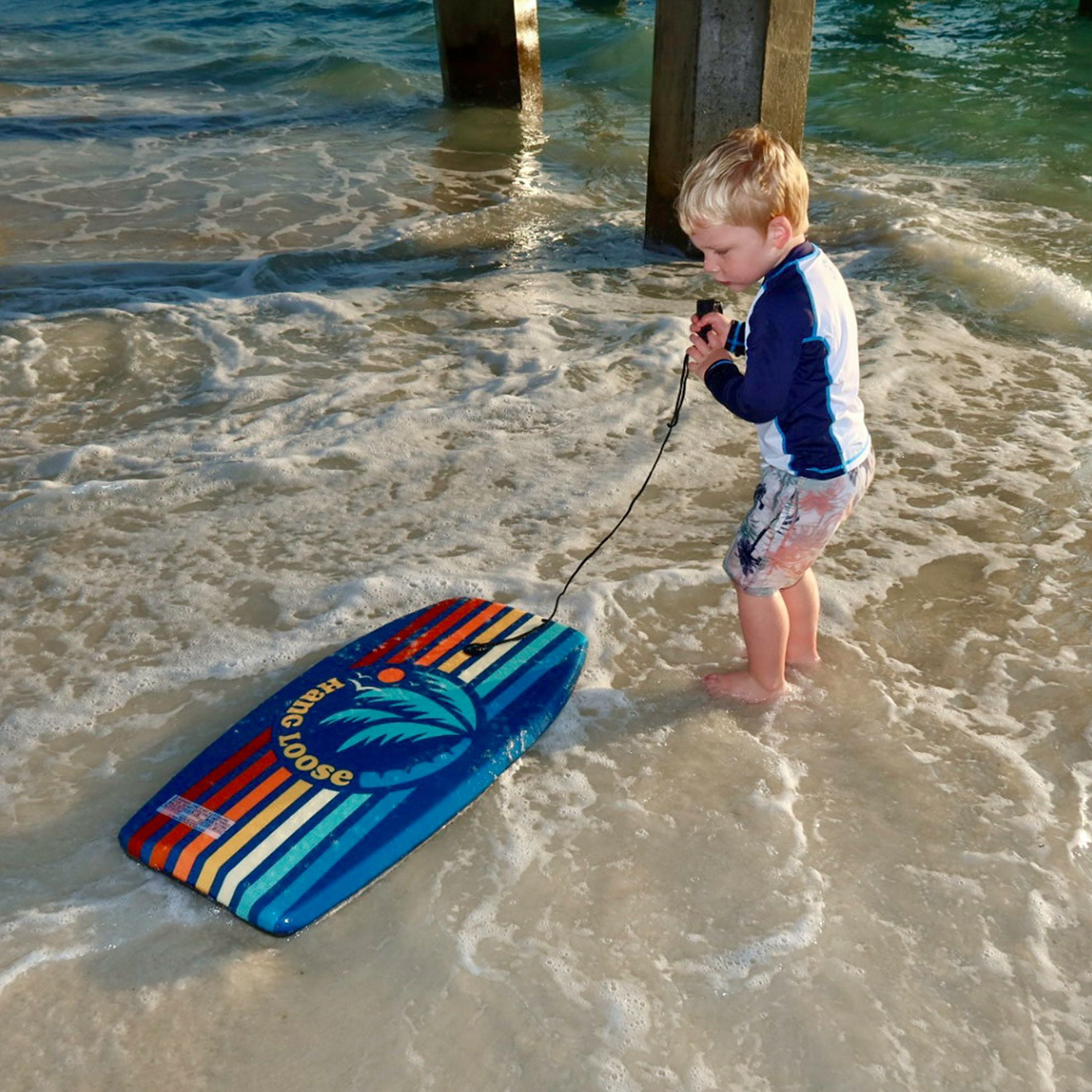 (2 pack) Bluewater Beach 33" Foam Bodyboard with Leash, 95-125 lbs., Hang Loose Print
