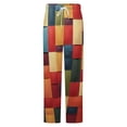 thumbnail image 5 of Colorful Squares Winter Female Pants Flannel High Waist Women Pants Lady Warm Straight Leg Plush Trousers, 5 of 7