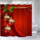 thumbnail image 5 of Cortina de ducha de tela con estampado artístico de luces navideñas rojas para baño, cortina de baño ancha e impermeable, forro de poliéster (1820 x 180 cm), 5 of 5