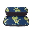 thumbnail image 5 of Vsdgher Dino Playing Roller Skate Print Pen Case Leather Pencil Pouch Markers Holder Big Capacity Bag with Zippered Pocket for Stationery Tool, 5 of 6