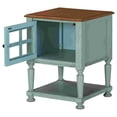 thumbnail image 3 of Wooden Accent Cabinet with Lattice Door Front Teal Blue and Brown - Saltoro Sherpi, 3 of 5