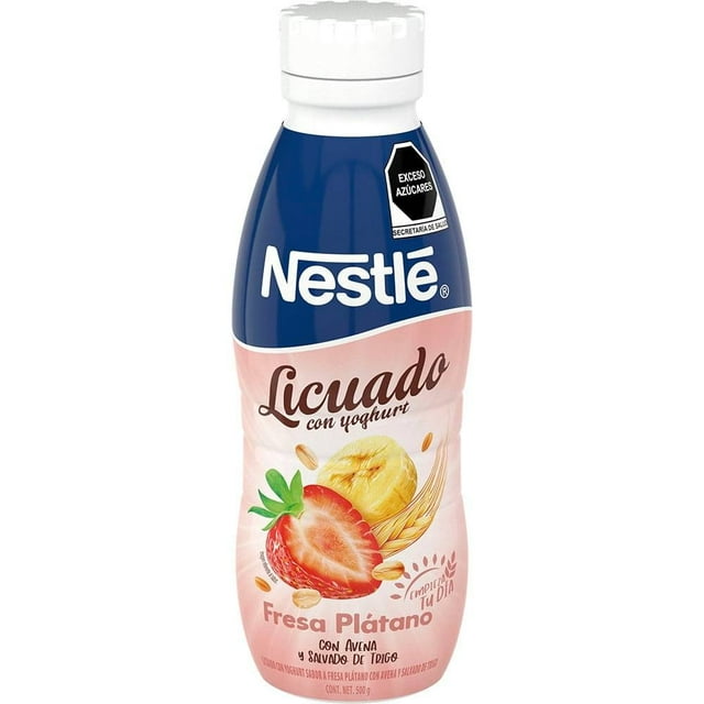 Yogurt bebible Nestlé licuado fresa plátano con avena y salvado de trigo 500 g