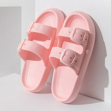

PIKADINGNIS Women Men Slippers Cushioned Cloud Slide Slippers Bathroom Shower Massage Spa Double Buckle Pool Beach Sandals 2022 Woman Shoes