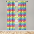 thumbnail image 3 of Ambesonne Rainbow Curtains, Colorful Vivid Chevron, Pair of 28"x95", Multicolor, 3 of 5