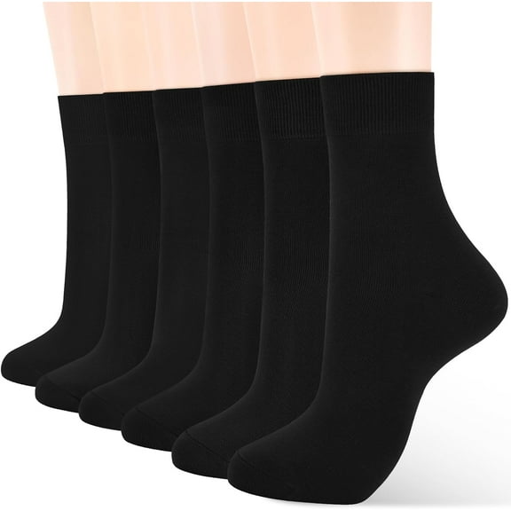 6Pairs Women's Thin Cotton Socks, Soft Cotton Bootie Socks Women Above Ankle Crew Socks