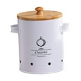 thumbnail image 4 of Kitchen Vegetable Storage Tin Metal Potato Onion Garlic Storage Bin for Home White Medium, 4 of 8