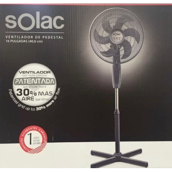 Ventilador De Pedestal 16 Pulgadas 3 Velocidades Solac Solac US-166BC